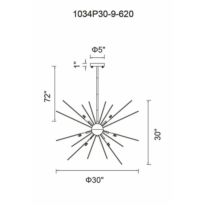 CWI Lighting Savannah 9 Light Chandelier With Gold Leaf Finish