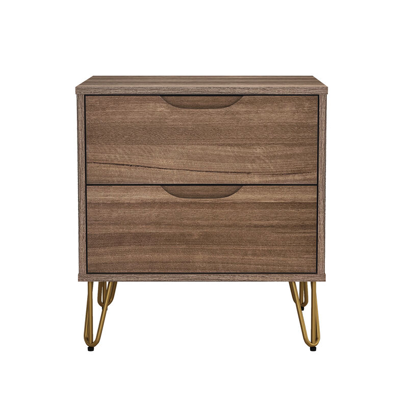 Avira 2-Drawer Brown Nightstand image number 0