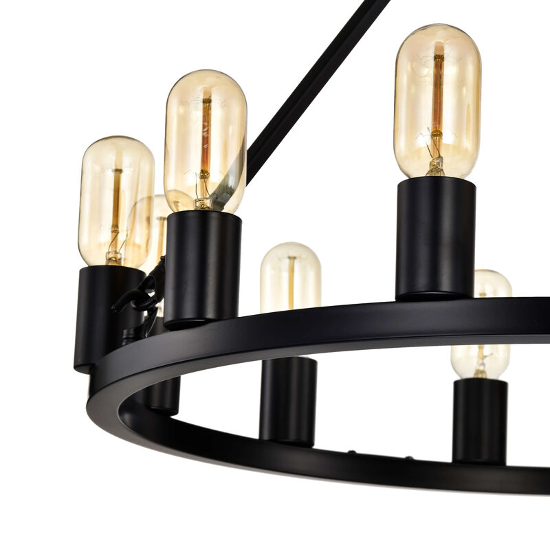 Ester Black 12-light Metal Round Chandelier image number 6