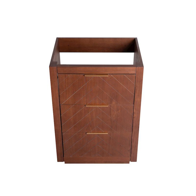 Daxton 24" Freestanding Bathroom Vanity Cabinet without Top in Brown Oak image number 2