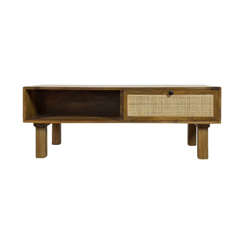 Carolina Chair & Table Haven Dual-Compartment Coffee Table - Blonde Acacia