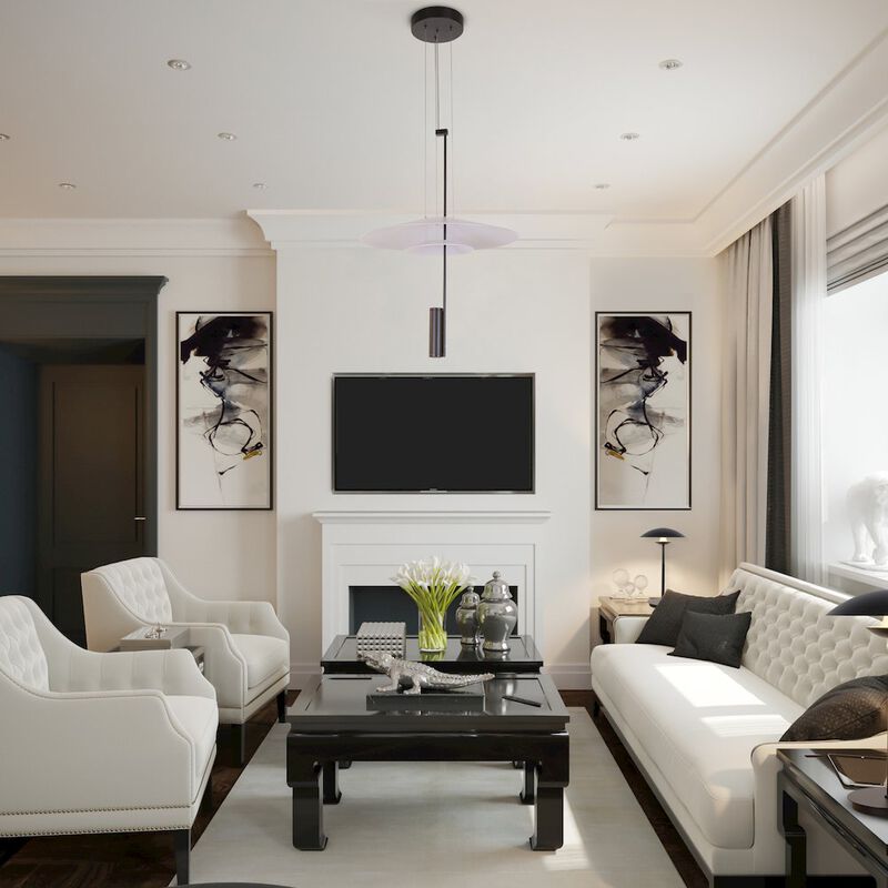 VONN Lighting Integrated LED Height Adjustable Pendant Light in Black