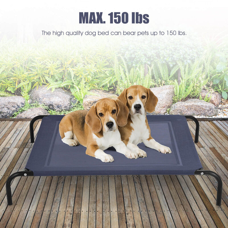 Large Indoor Outdoor Camping Steel Frame Elevated Pet Cot Mat