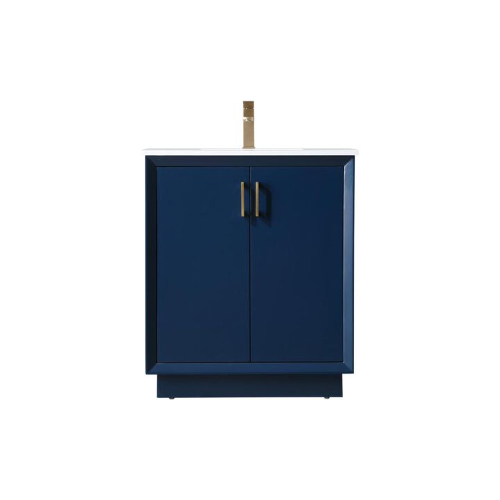 Elegant Kitchen and Bath 30 Inch SIngle Bathroom Vanity In Blue