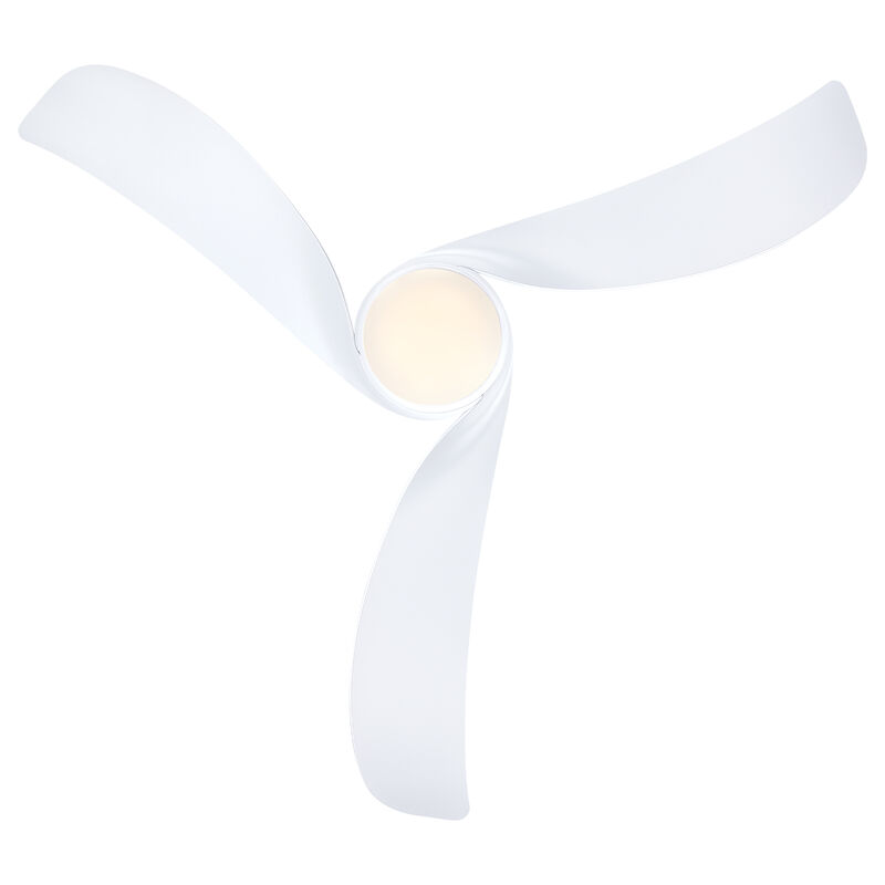 52" Modern White Reversible Dimmable 3 Aero Blades Ceiling Fan with Light and Remote for Bedroom, Living Room or Office image number 6