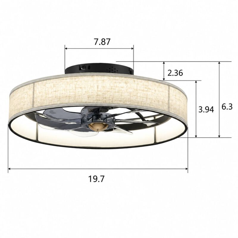 ELEMENT ACE 20 Inch 7-Blade Ceiling Fan with Quiet DC Motor and Multi-Function Remote Control Reversible Rotation Suitable for Living Room Bedroom Kitchen image number 1
