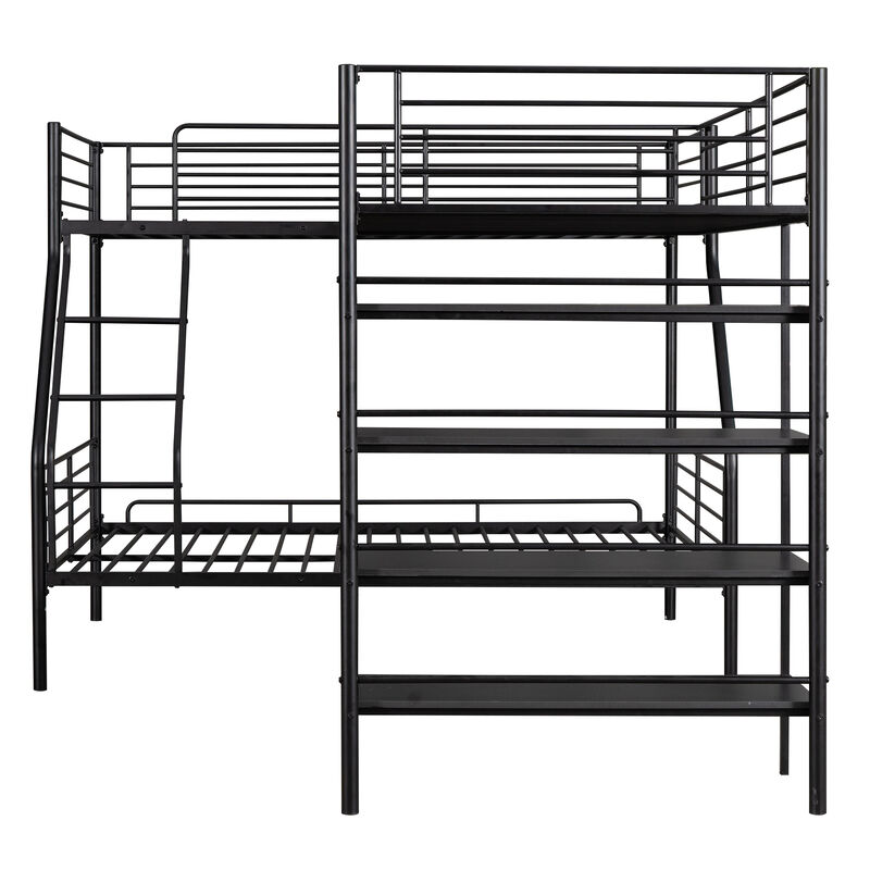 Merax L-Shaped Metal Twin over Full Bunk Bed