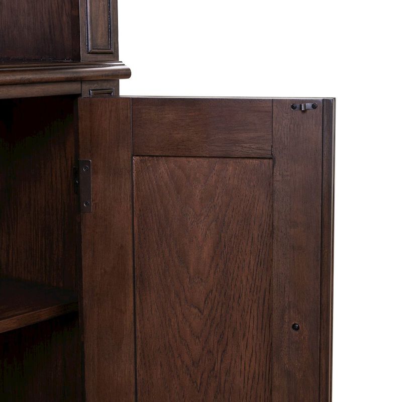 Liberty Furniture Bookcase Home Office Adjustable Shelves Display with Storage - Chateau Brown image number 7