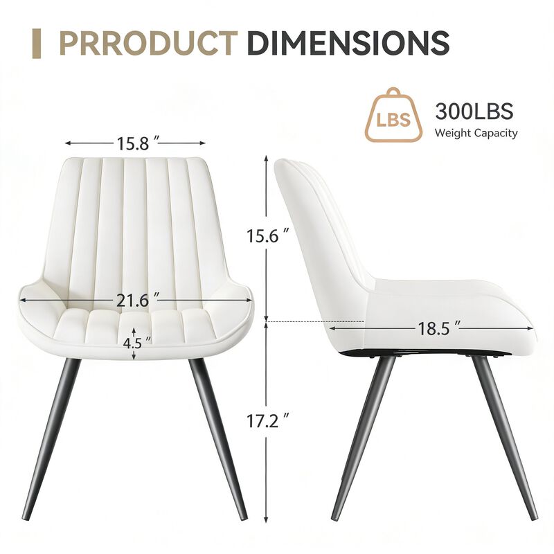 Modern Ribbed Fabric Upholstered Dining Chair Set of 4 image number 7