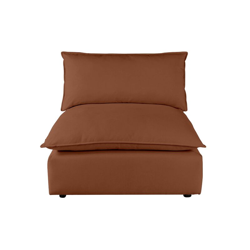 Cali Rust Performance Fabric Armless Chair image number 3