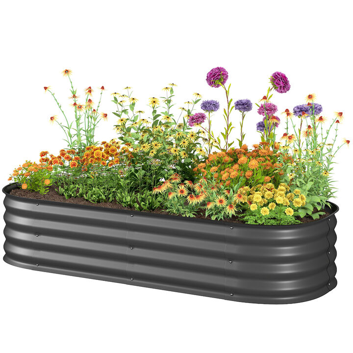 Hivvago Outdoor Raised Metal Planter 4.9'x2'x1' for Easy Gardening