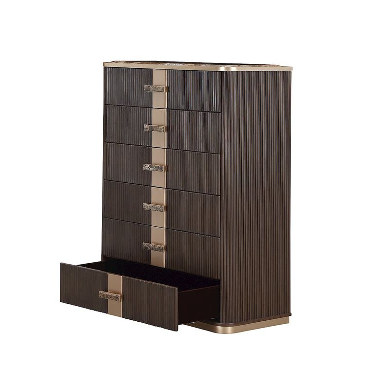 Michael Amini West Kensington Highboy Chest Medium Espresso