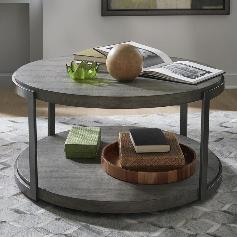 Liberty Furniture Modern View Round Cocktail Table in Gauntlet Gray image number 5