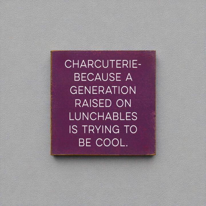 Humorous Charcuterie Wood Wall Sign Funny Kitchen Decor for Food Lovers