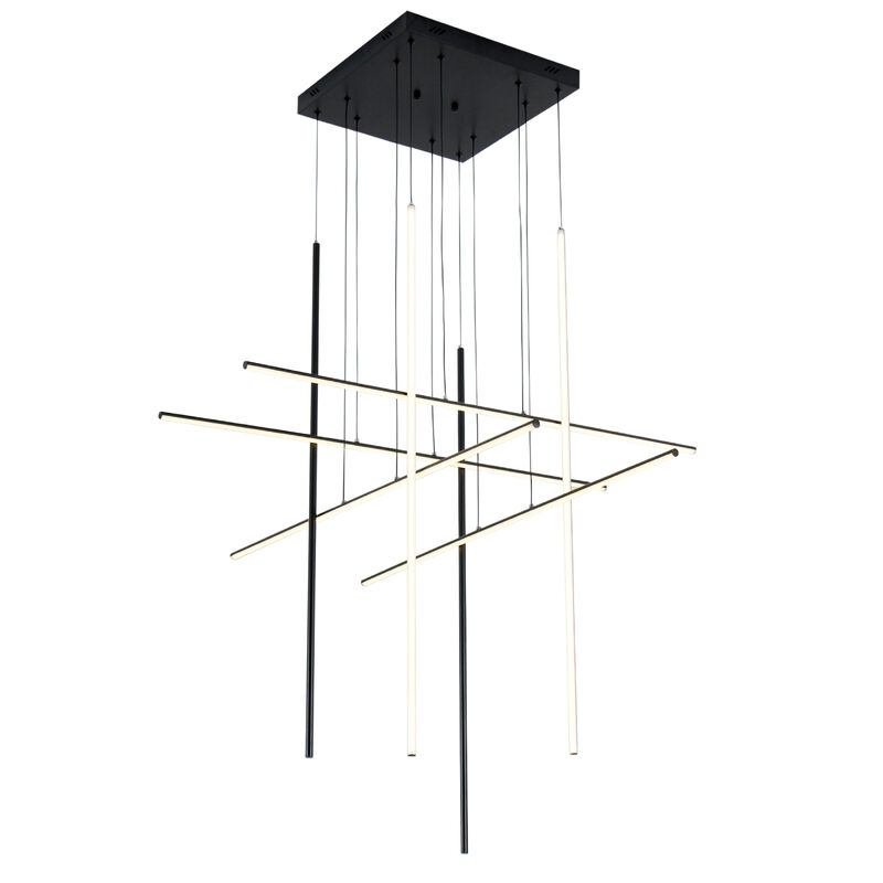 8 - Light Modern Chandelier Long Hanging Pendant for High Ceiling image number 0