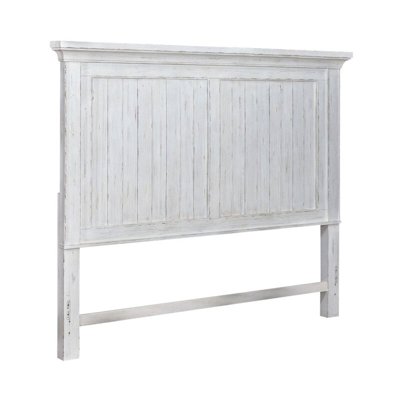 Liberty Furniture Queen Mansion Headboard for Bed Frame Cottage - Riverstone White & Tobacco image number 0