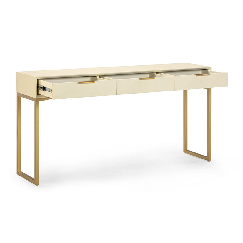 Pesce Cream Shagreen Console Table image number 2