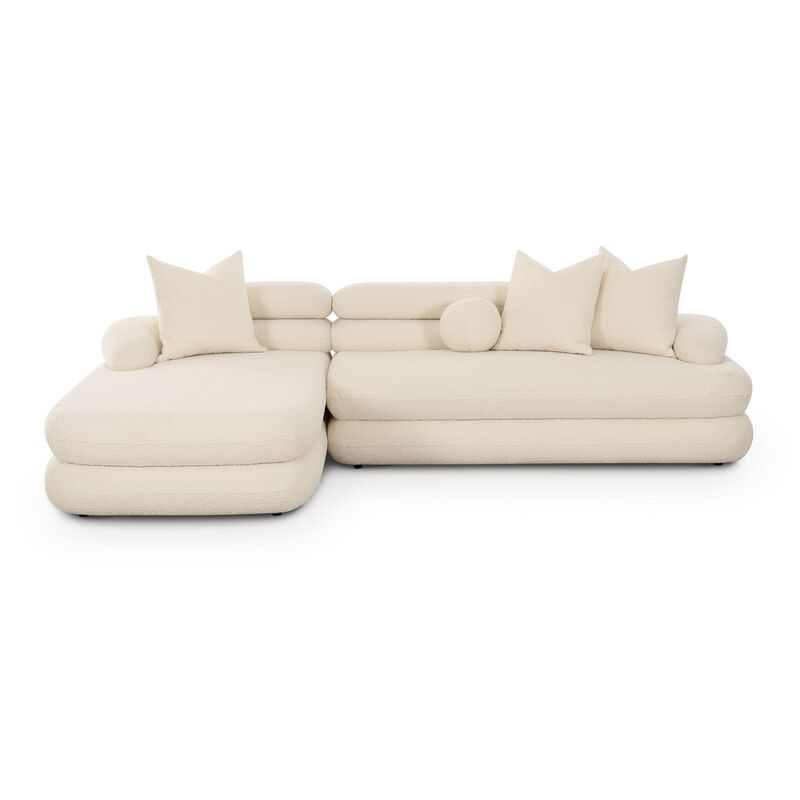 Lulu Cream Boucle Modular LAF Sectional image number 0