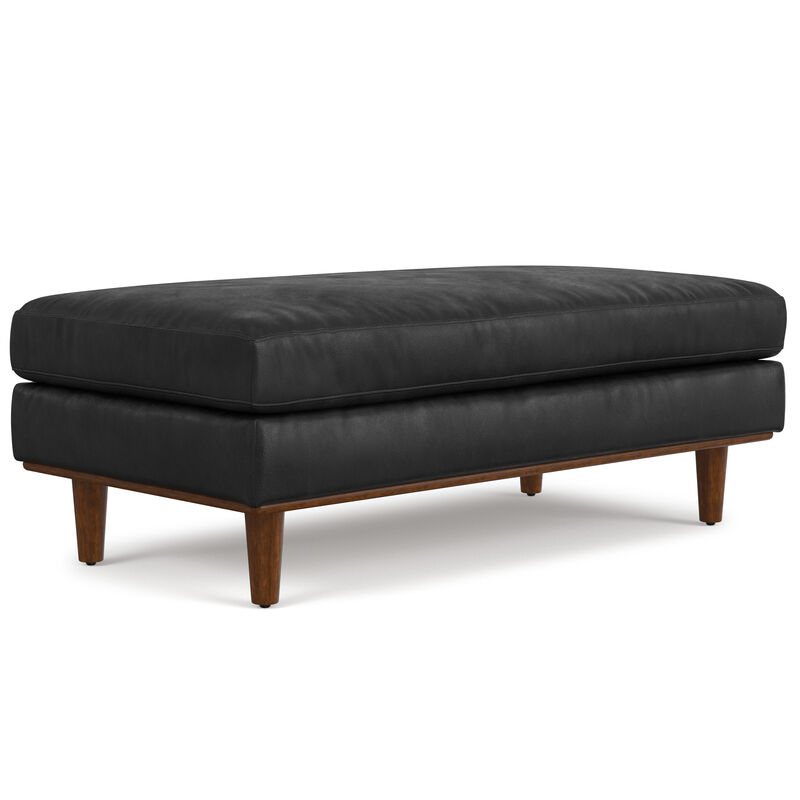 Morrison 49 inch Wide Mid-Century Modern Table Ottoman in Sienna Top Grain Genuine Leather image number 0