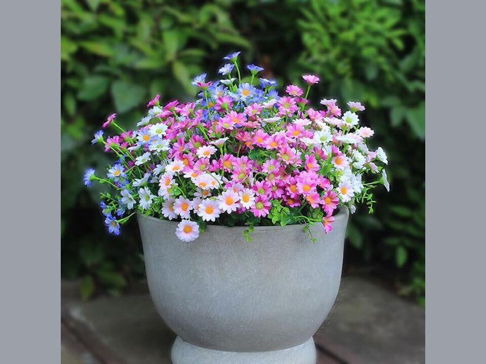 20 Bundle Colorful Artificial Daisy Flowers UV Resistant Outdoor Home Decor