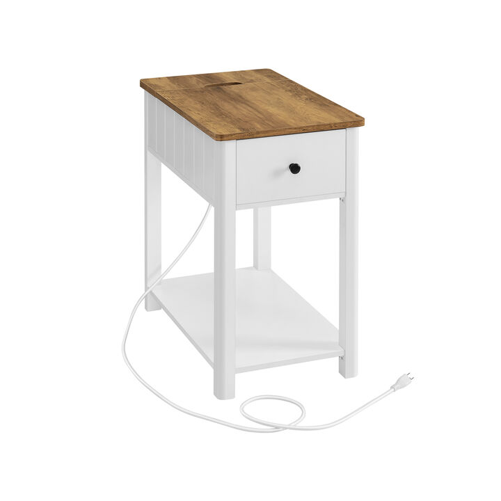 Side Table with Charging Station for Convenient Power Access and Stylish Storage