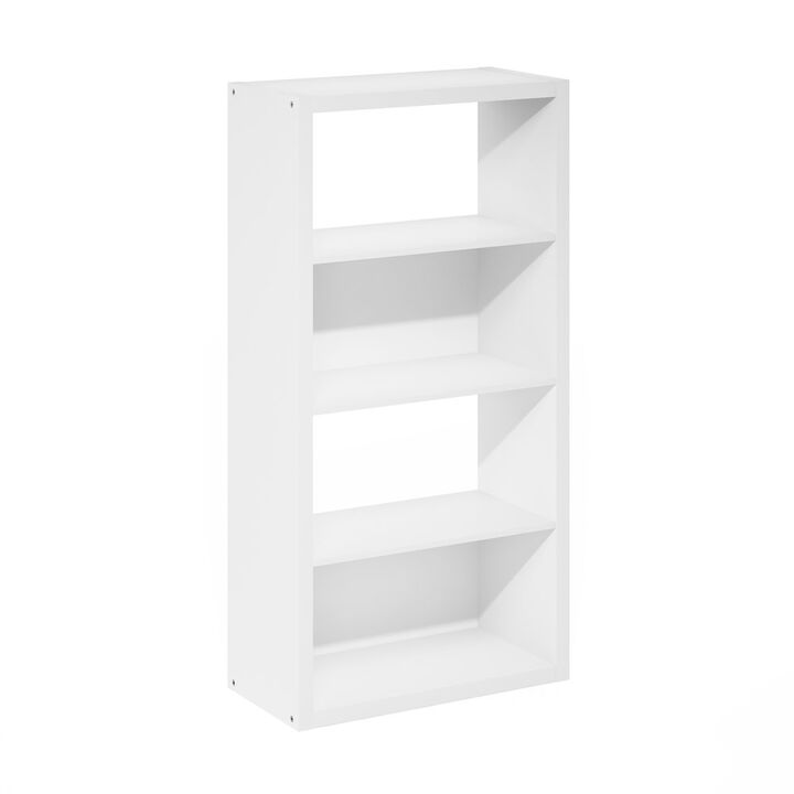 Viola 4-Tier Open Shelf Bookcase, Bookshelf, White