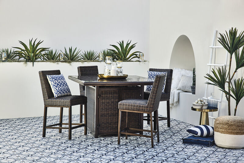 Paradise Trail Outdoor Counter Height Dining Table Set