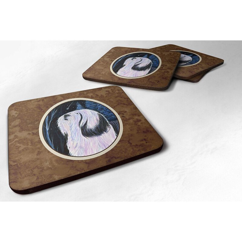 Caroline's Treasures SS8348FC Tibetan Terrier Foam Coasters (Set of 4), 3.5 H x 3.5 W, Multicolor image number 0
