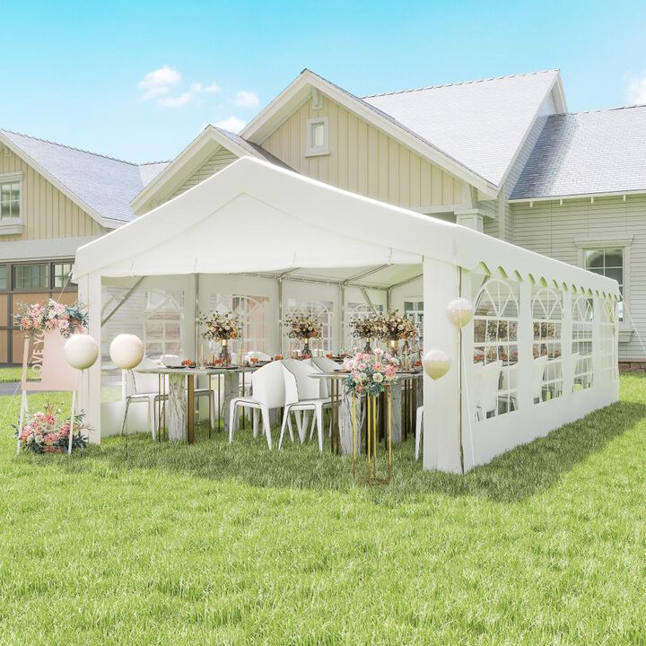 Hivvago Heavy Duty Party Tent 13x26 ft with Removable Sidewalls