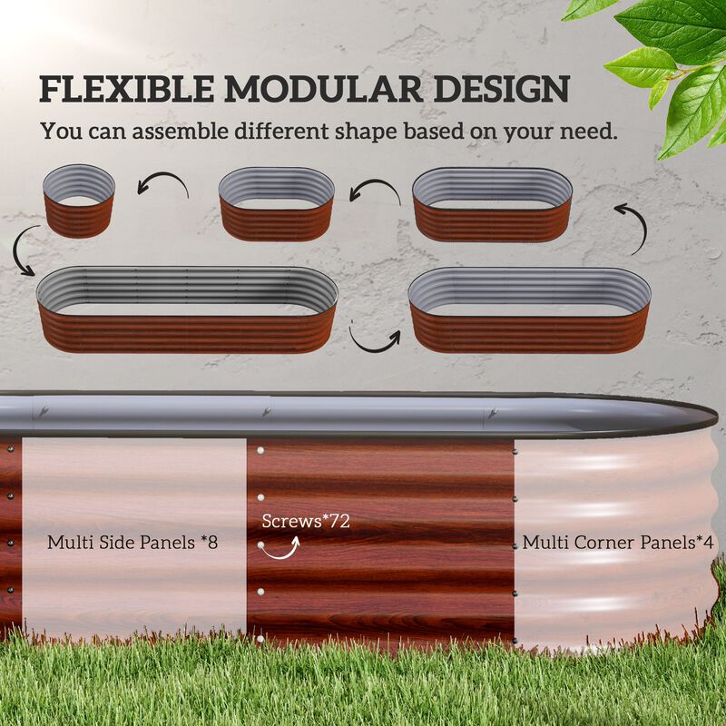 Hivvago Raised Metal Garden Bed with Safety Edges image number 3