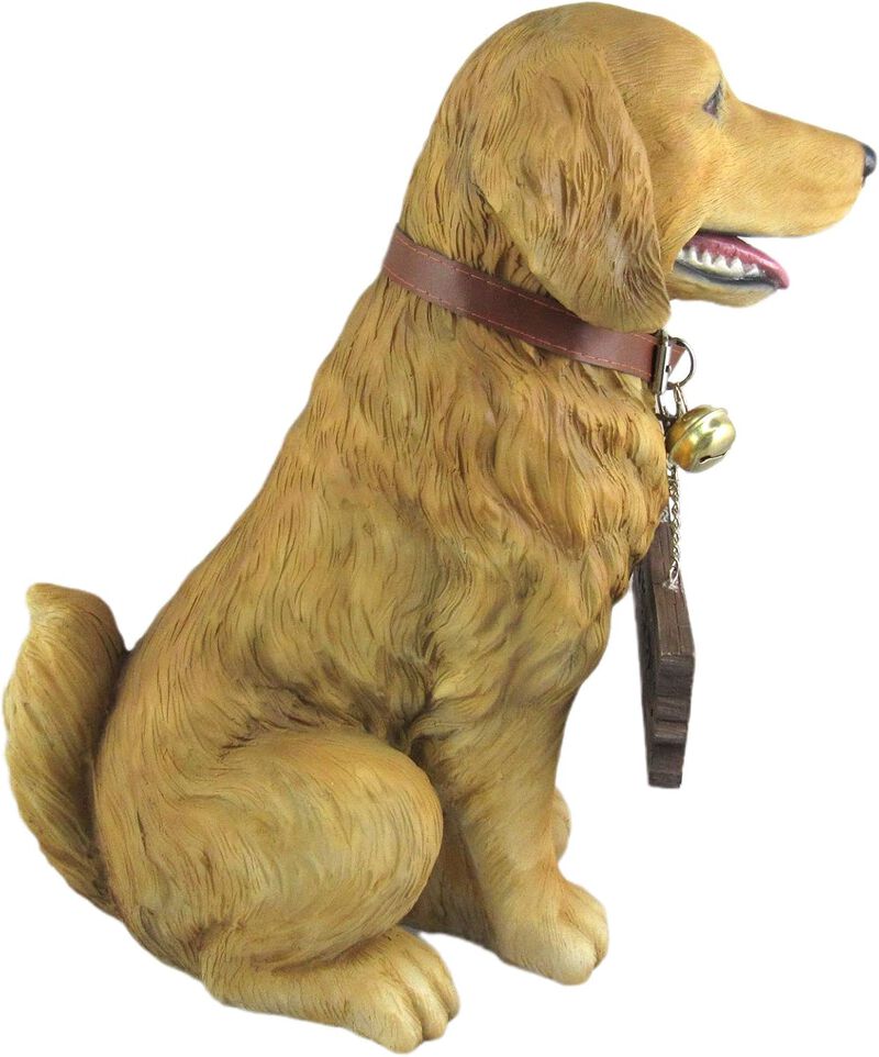 Harley the Golden Retriever Dog Realistic Lifelike Statue with Reversible Sign image number 4