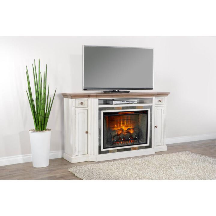 Sunny Designs 72 Media Console with Electric Fireplace