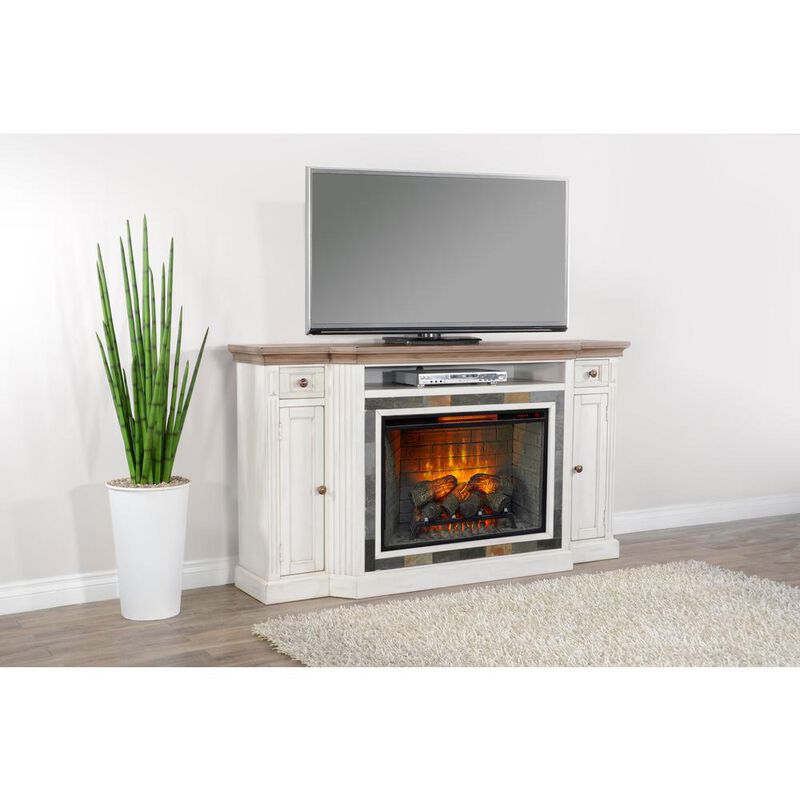 Sunny Designs 72 Media Console with Electric Fireplace