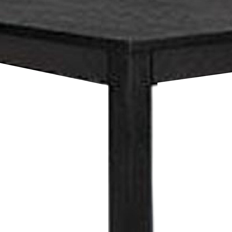 Kizie Dining Table, 94-118 Inch Extendable, Weathered Black Rubberwood - Benzara