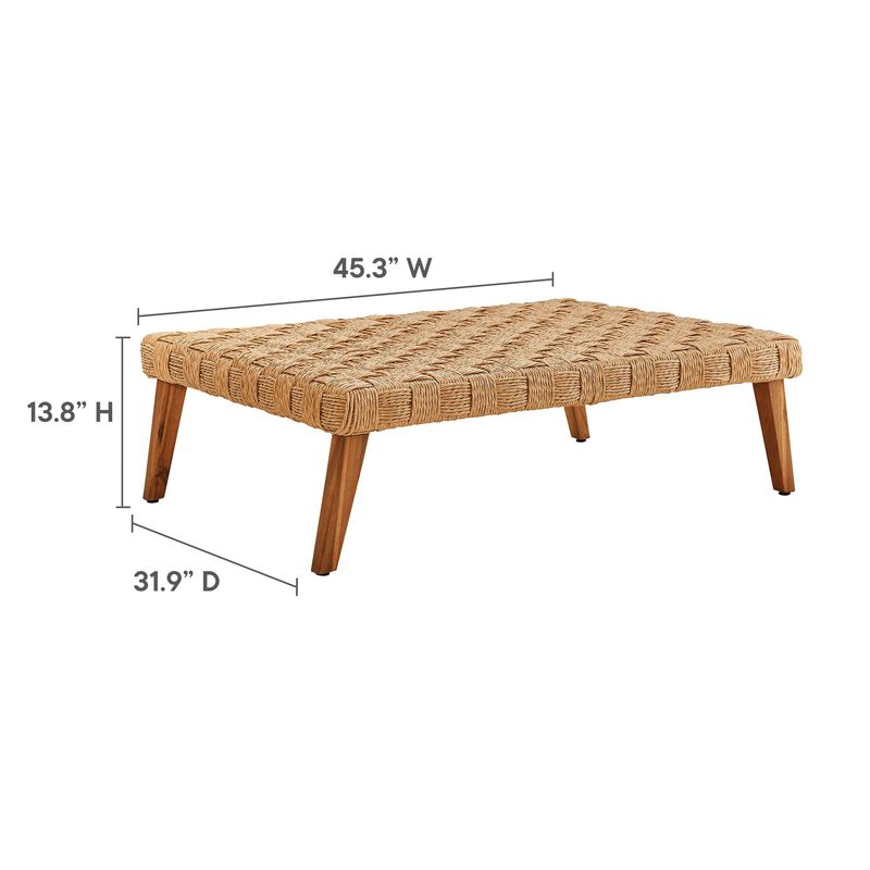 Modway Thames Outdoor Patio Wicker Outdoor Patio Rattan Coffee Table image number 2