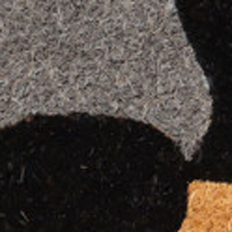 HomeRoots 18" X 30" Beige and Black Coir Animal Print Outdoor Door Mat image number 2