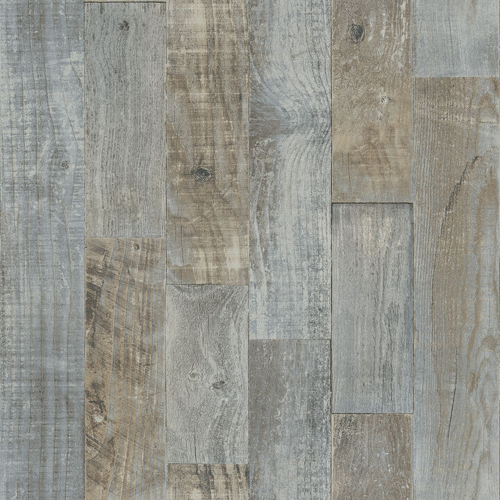 Chebacco Grey Wooden Planks Wallpaper (Set of 2)
