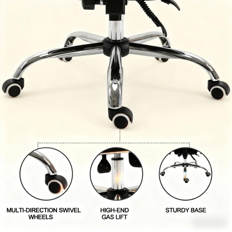GOODSILO Ergonomic High Back Mesh Office Chair with Adjustable Lumbar Support and Retractable Footrest image number 3