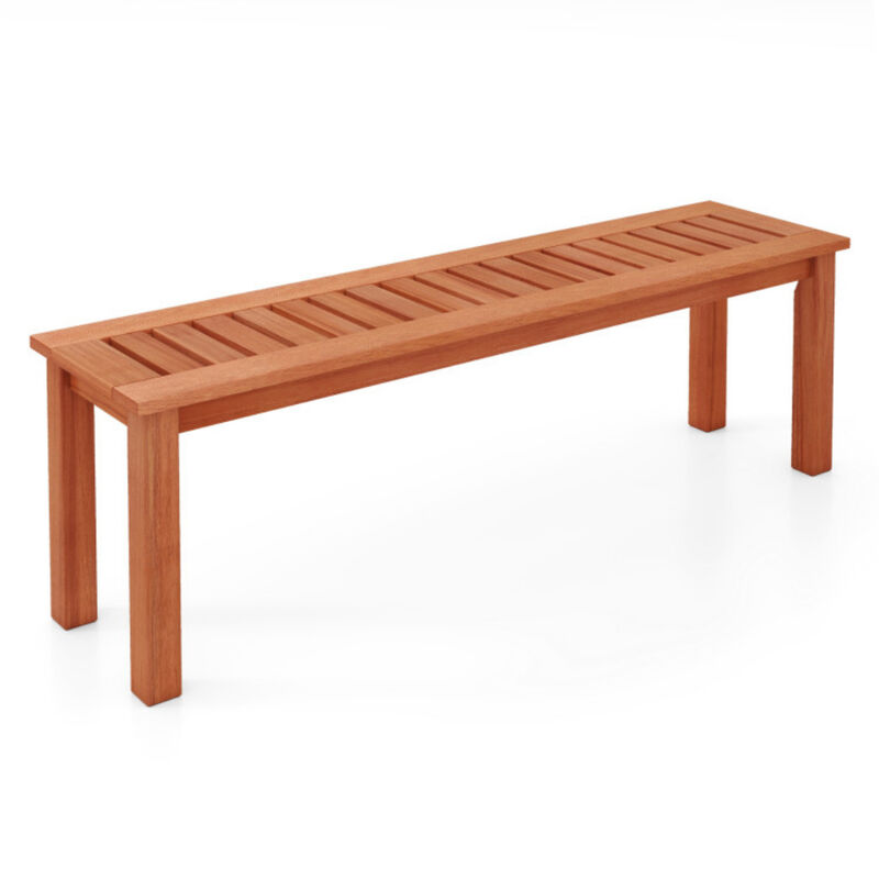 Weather-Resistant Wood Bench &ndash; 2-Person Slatted Seat for Yard or Balcony