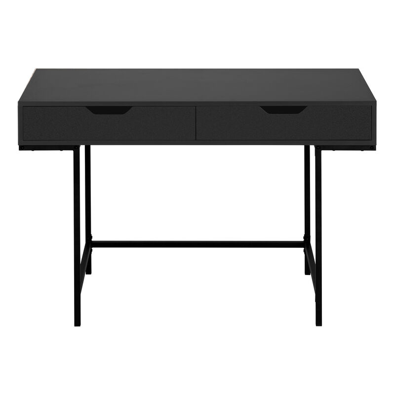 Monarch Specialties I 7556 Computer Desk, Home Office, Laptop, Storage Drawers, 48"L, Work, Metal, Laminate, Black, Contemporary, Modern