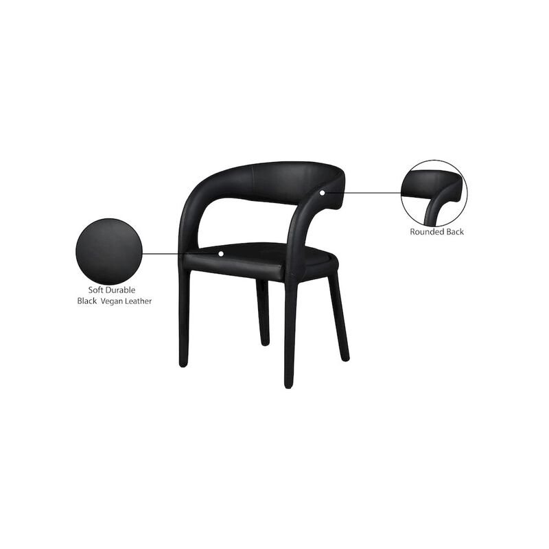 Meridian Furniture Sylvester Black Vegan Leather Dining Chair