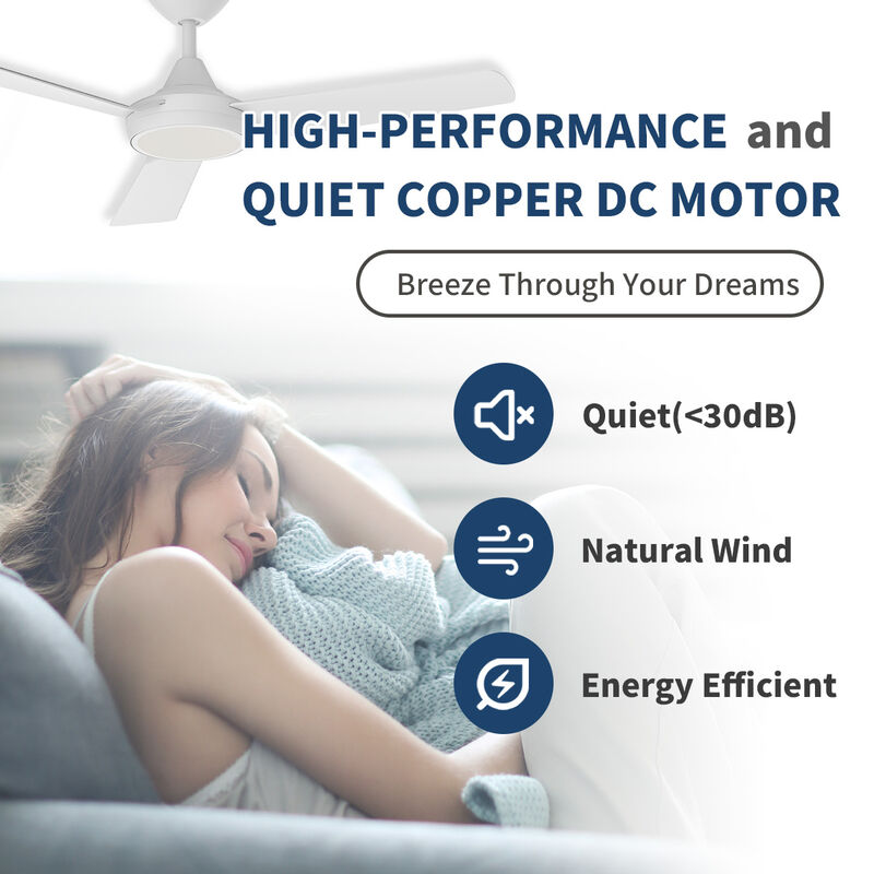 ENLIGHT 52" Smart DC Ceiling Fan with Light, Matter Smart Home Integration, CCT and Dimmable LED, 3 Blades, Damp/Outdoor Covered Rated image number 4