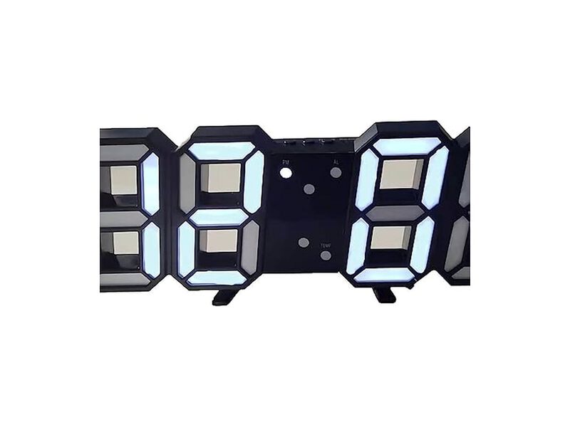 LED Table Minimalist Mounted Alarm Wall Clock Black Office Decor image number 3
