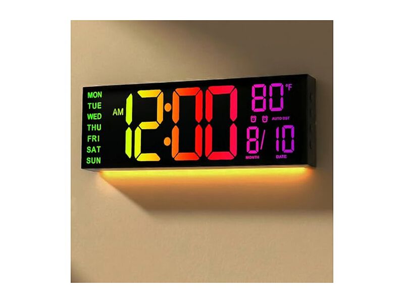 Digital Mount Count Down Timer Alarm Wall Clock 1 Inch Living Room Decor image number 0