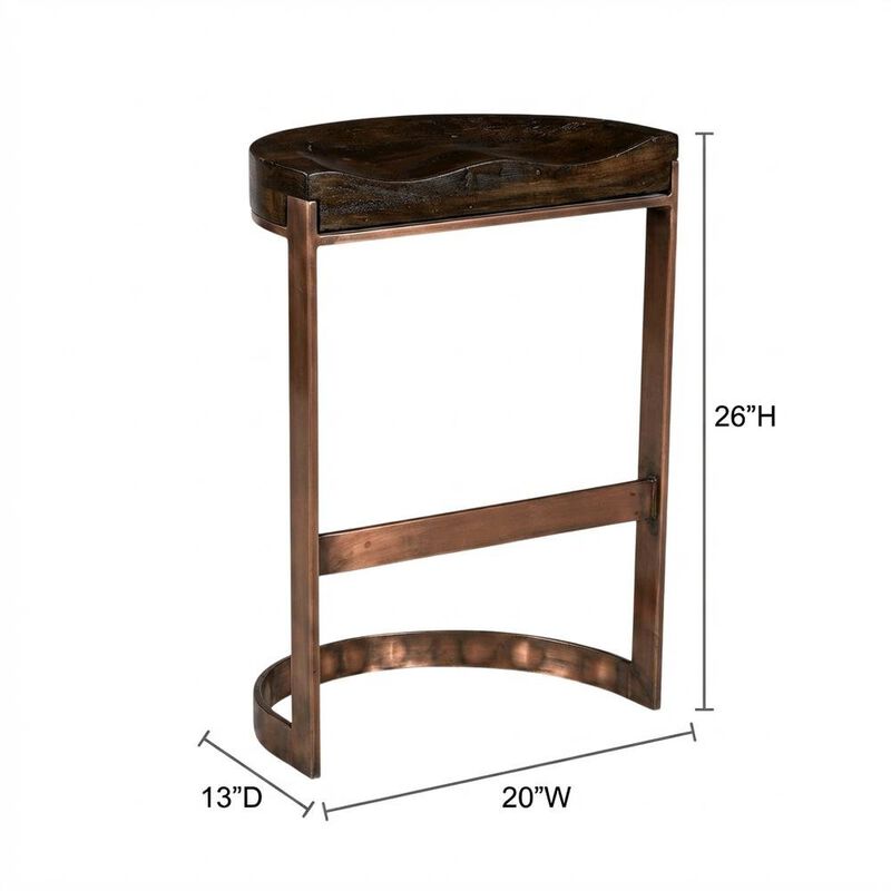 Starlight Canyon Home Industrial Counter Stool with Footrest, Backless Bar Stool for Kitchen,Brown image number 1