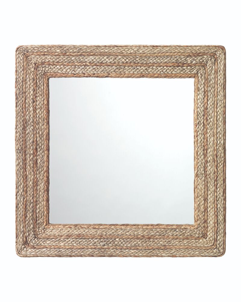Evergreen Braided Seagrass Square Mirror