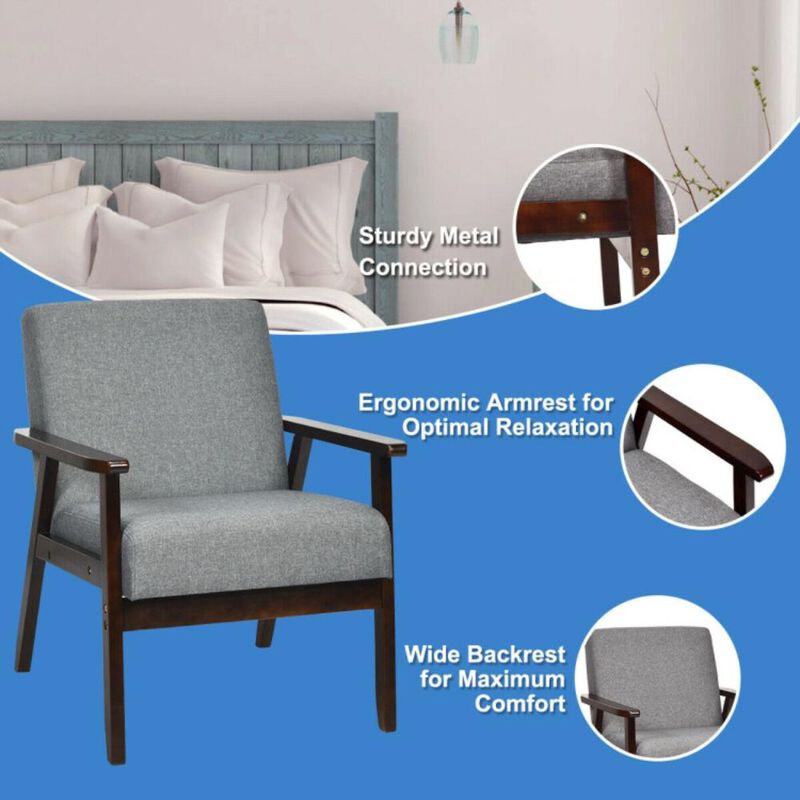 Hivvago Mid-Century Retro Fabric Accent Armchair for Living Room