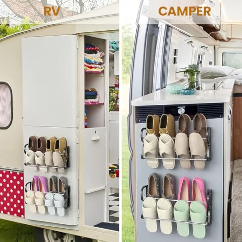 Stainless Steel Shoe Rack Simple Storage Device Wall Mounted image number 3