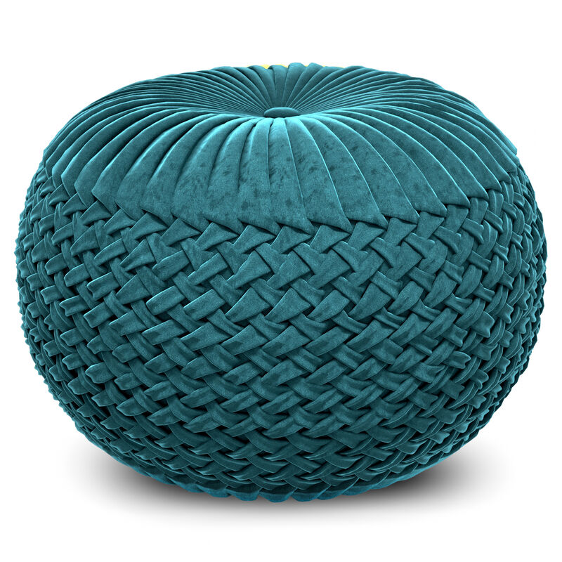 Grafton Velvet Round Pouf