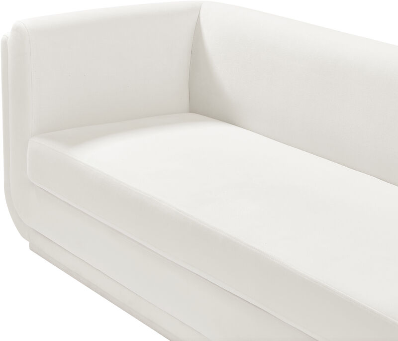 Meridian Furniture Kimora Cream Linen Textured Fabric Loveseat